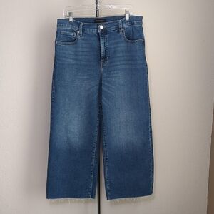 Banana Republic Factory Wide Leg Crop High Rise Medium Wash Jean Sz 10/30
